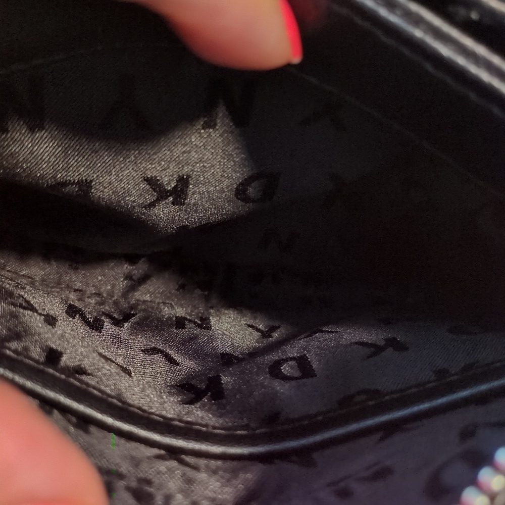 DKNY Paige small satchel crossbody handbag with a graffiti print. - Picture 5 of 7
